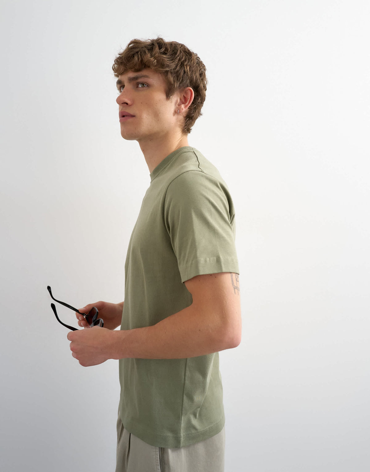 Topman classic fit t-shirt in khaki