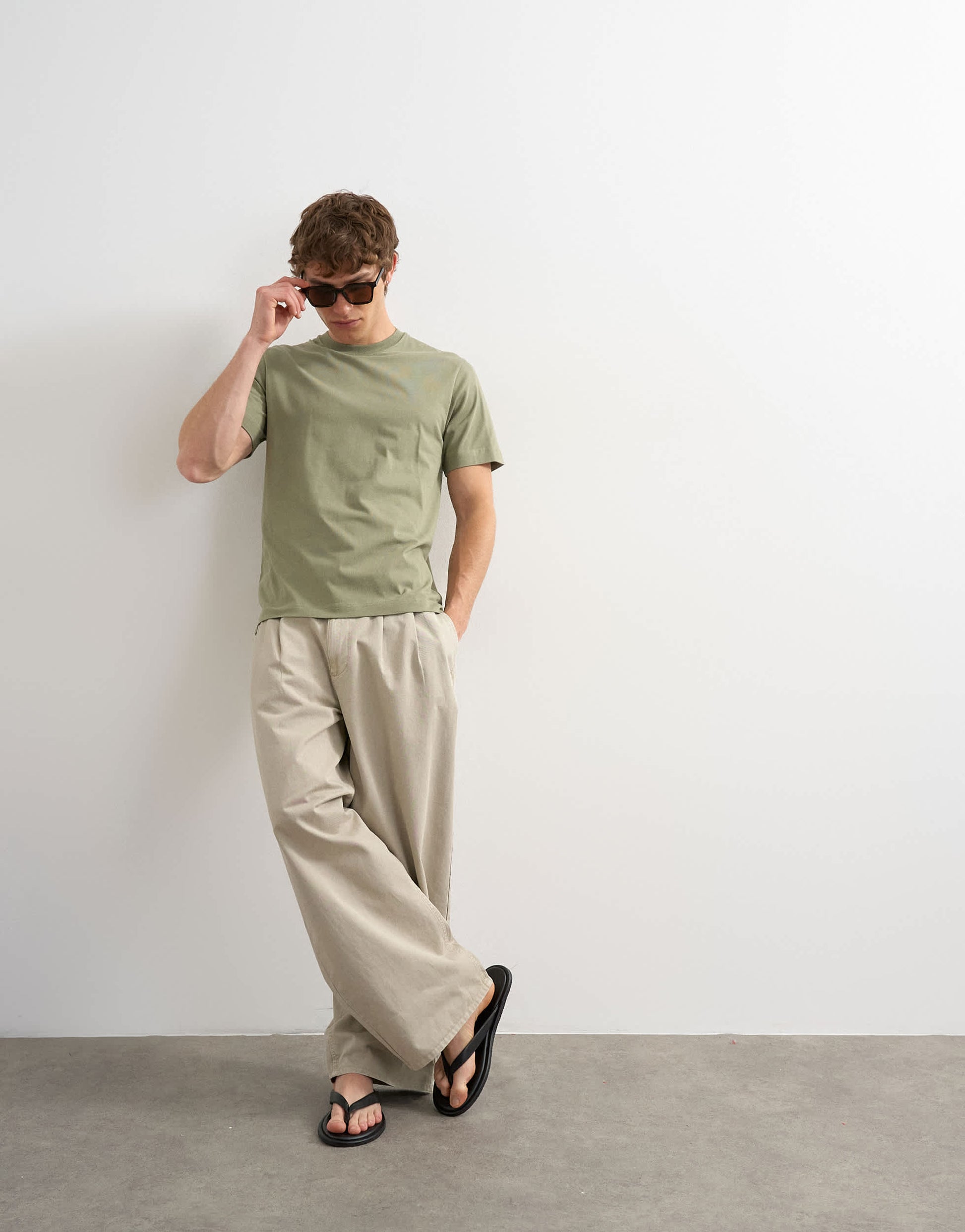 Topman classic fit t-shirt in khaki