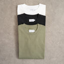 Topman 3 pack relaxed fit t-shirt in white, black and olive