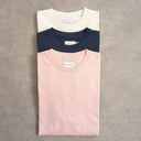 Topman 3 pack classic fit t-shirt in navy, ecru and pink