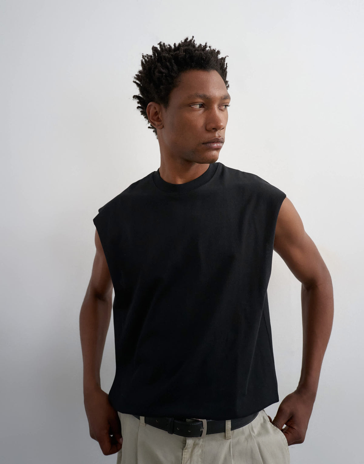 Topman relaxed fit sleeveless t-shirt in black