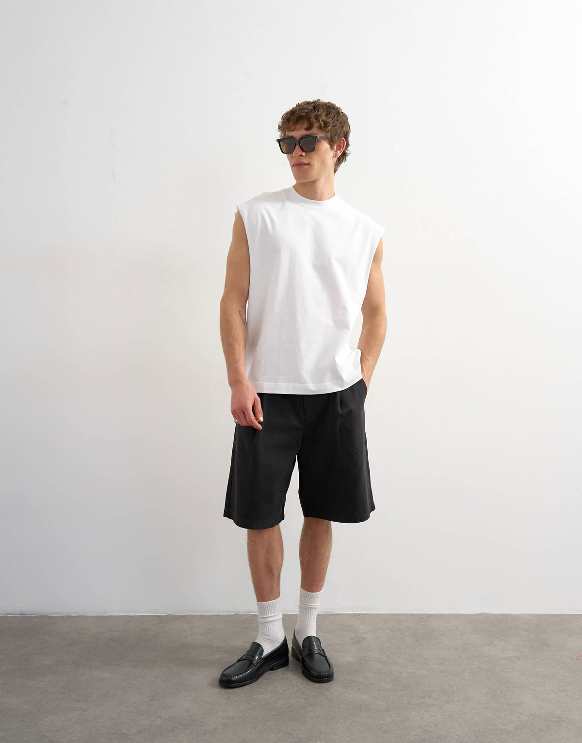 Topman relaxed fit sleeveless t-shirt in white