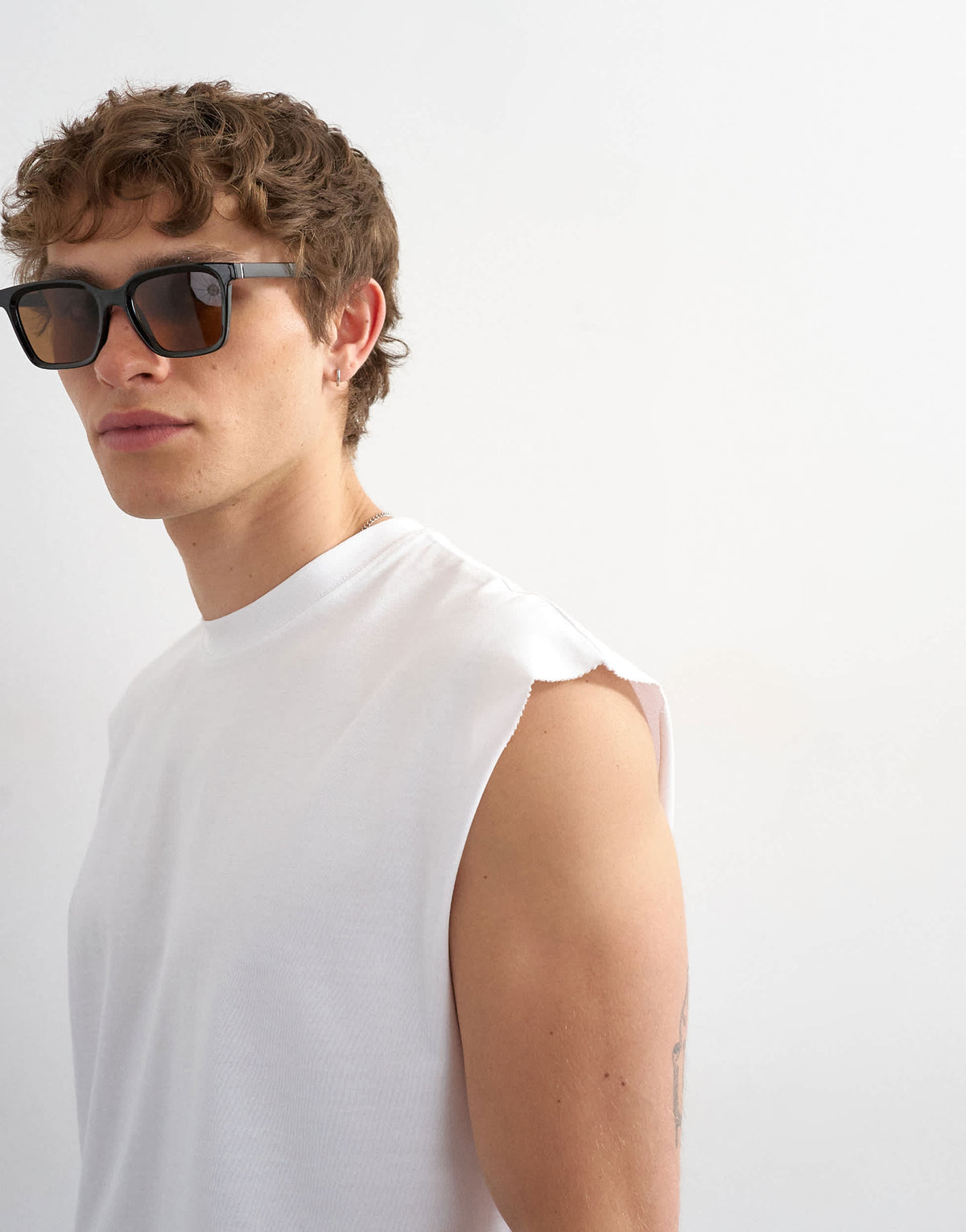 Topman relaxed fit sleeveless t-shirt in white