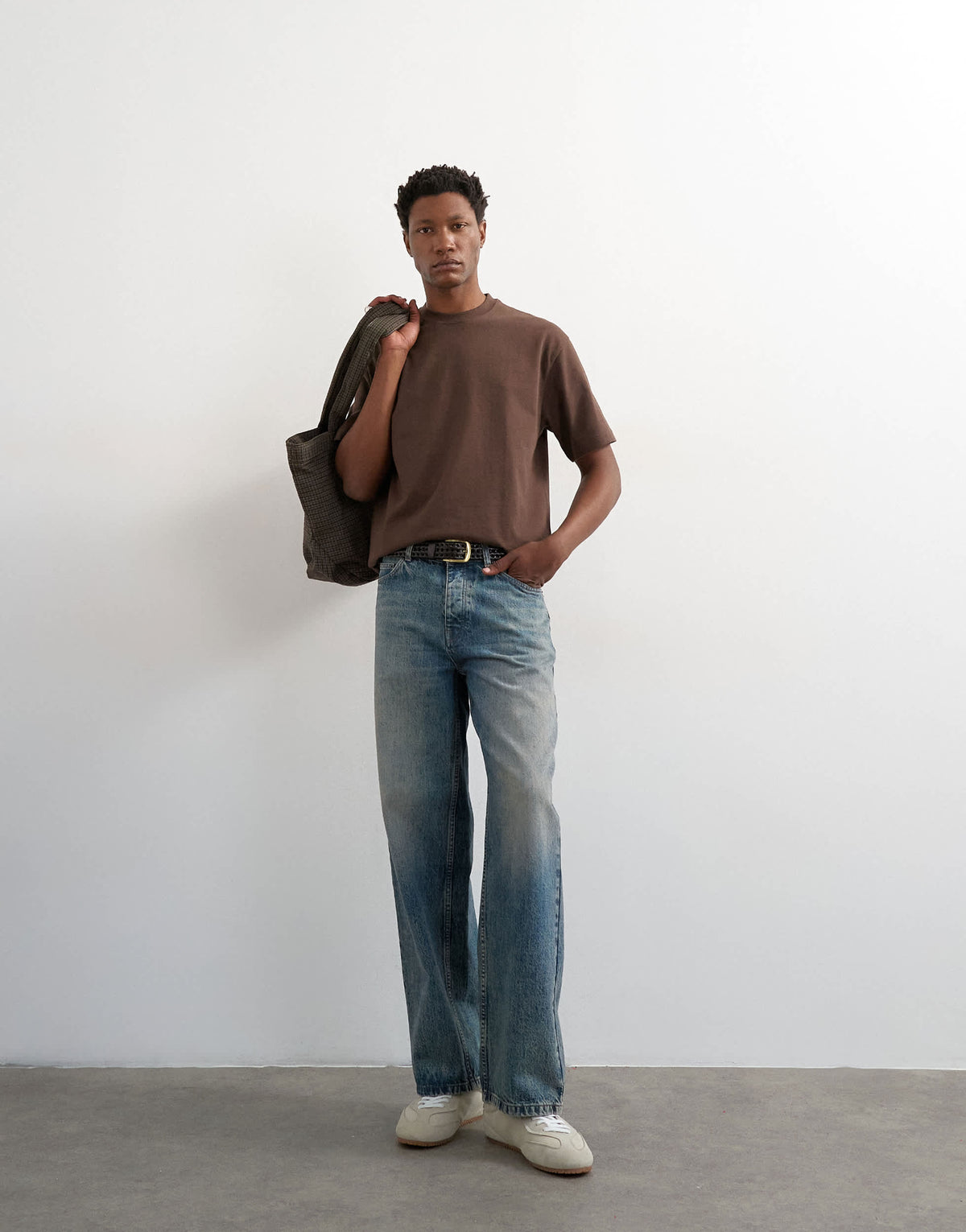 Topman 3 pack relaxed fit t-shirt in brown, stone and blue 