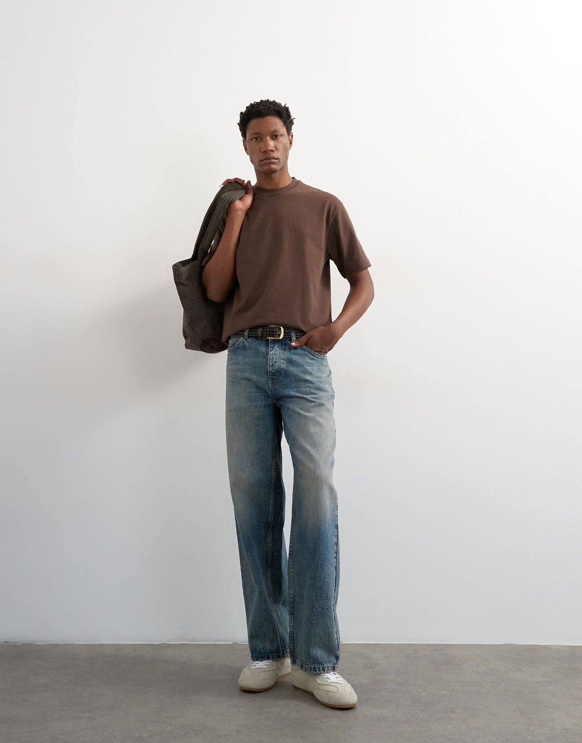 Topman 3 pack relaxed fit t-shirt in brown, stone and blue 