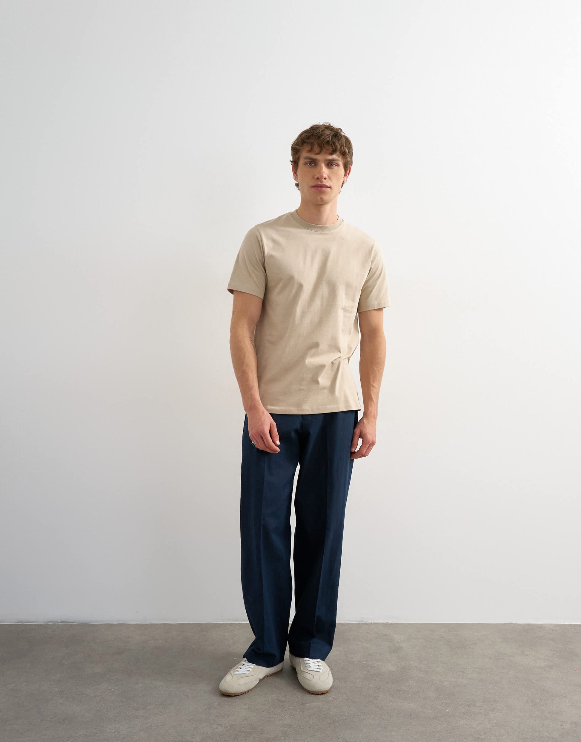 Topman classic fit t-shirt in stone