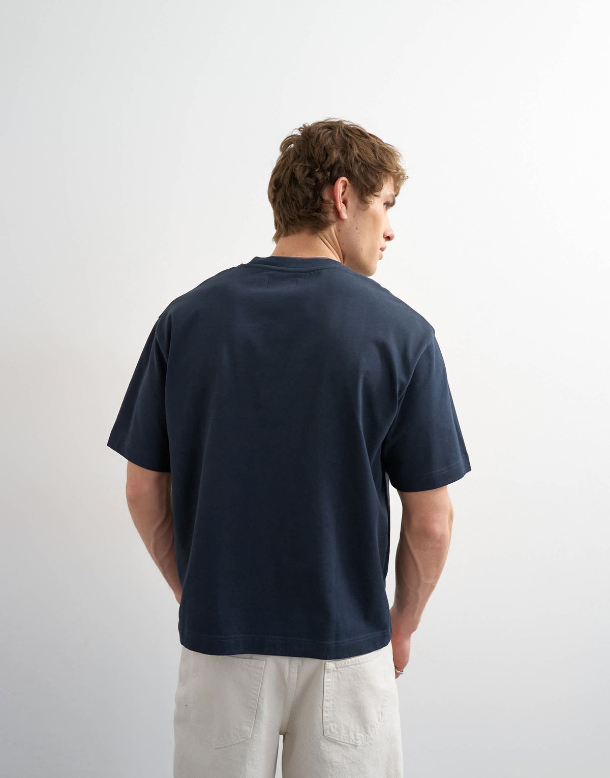 Topman relaxed fit cropped t-shirt in navy