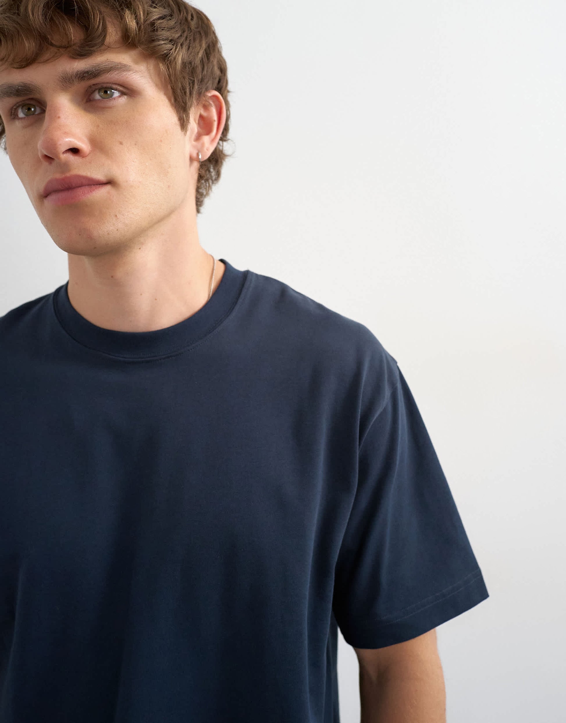Topman relaxed fit cropped t-shirt in navy