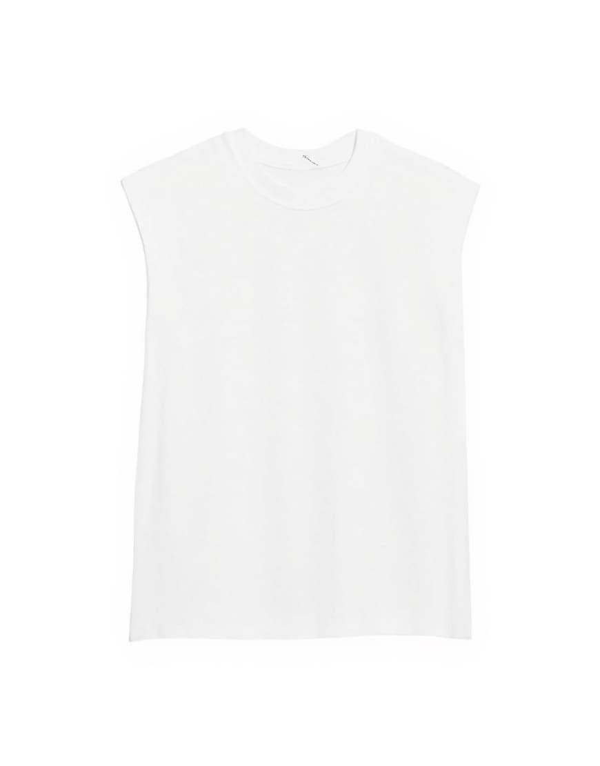 Topman relaxed fit cropped sleeveless t-shirt in white