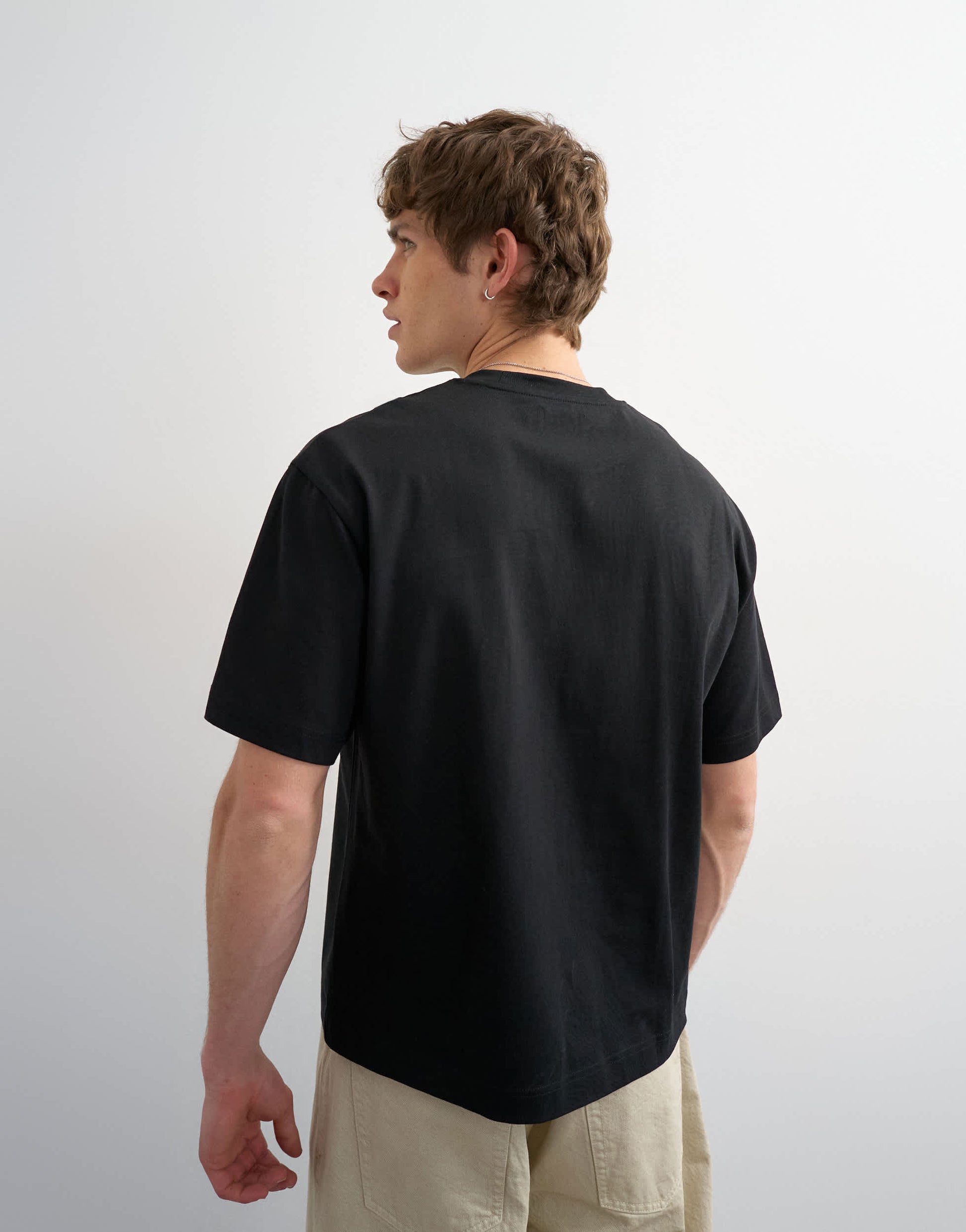 Topman relaxed fit cropped t-shirt in black