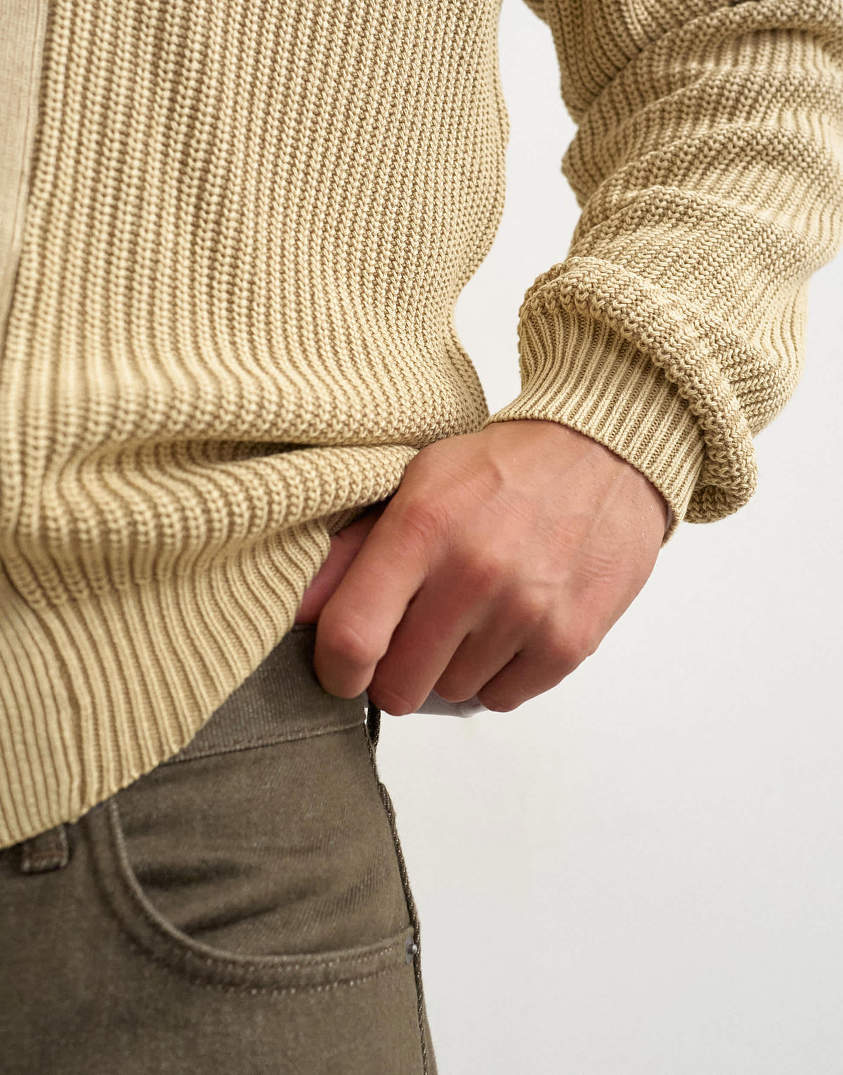 Topman relaxed fit acid wash knitted zip through cardigan in beige
