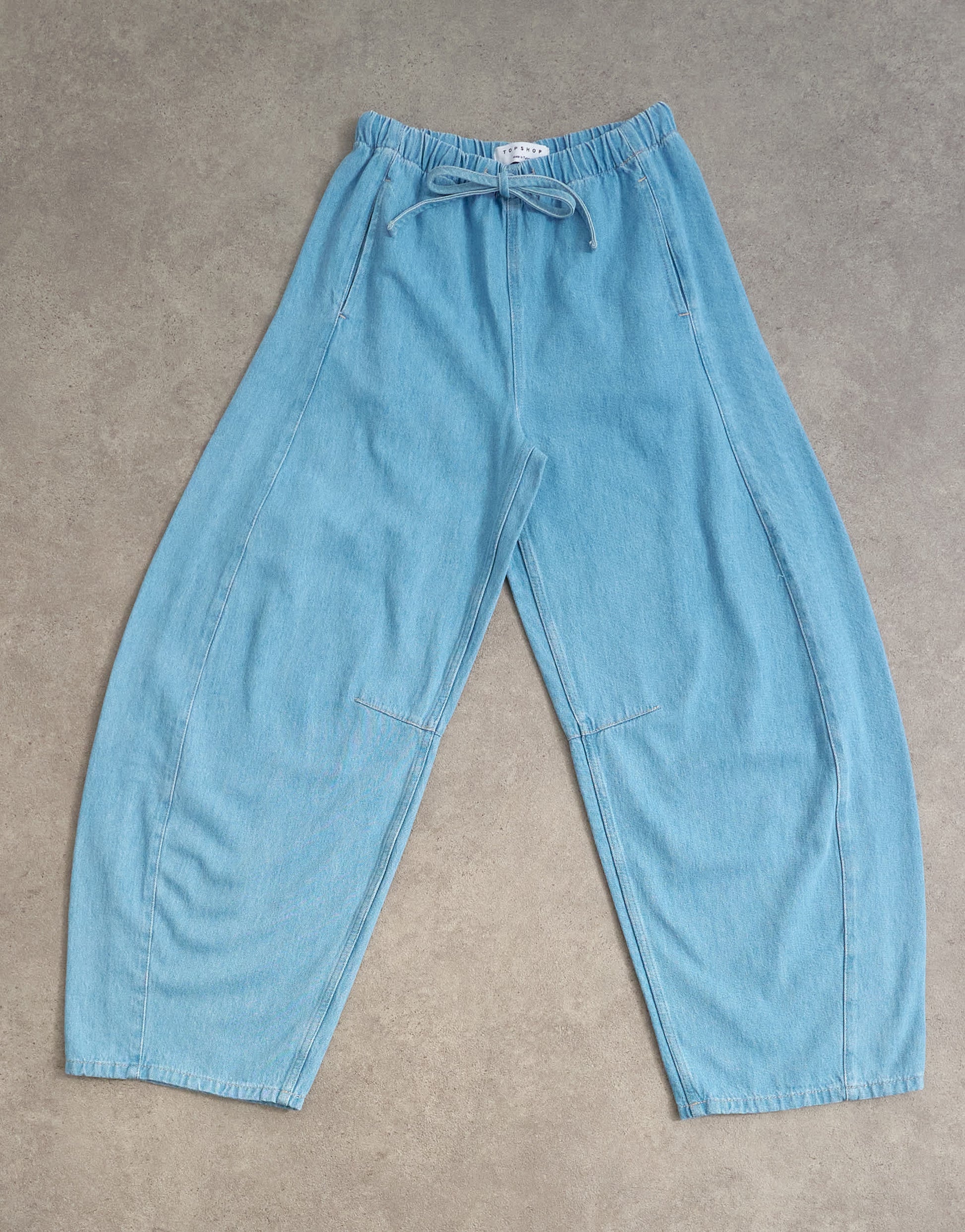 Topshop pull on barrel jean in summer blue 
