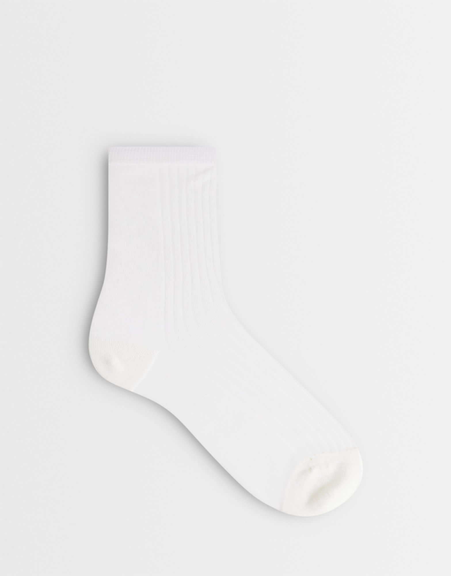 Topshop sheer ribbed sock in white