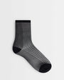 Topshop sheer ribbed sock in black
