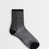 Topshop sheer ribbed sock in black