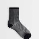 Topshop sheer ribbed sock in black