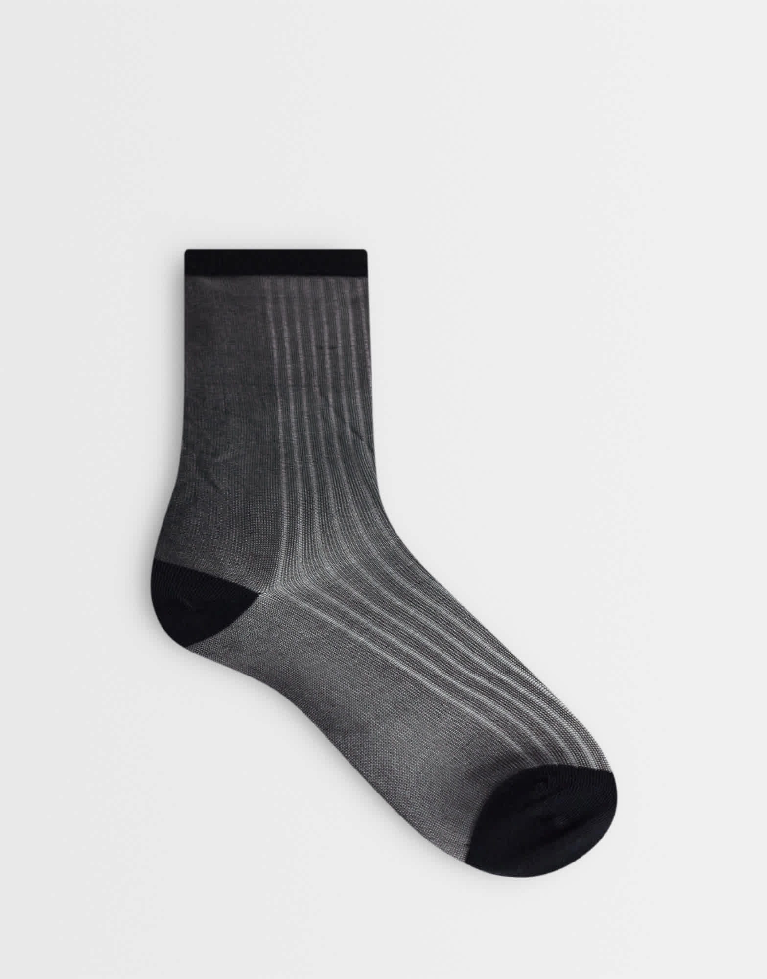 Topshop sheer ribbed sock in black