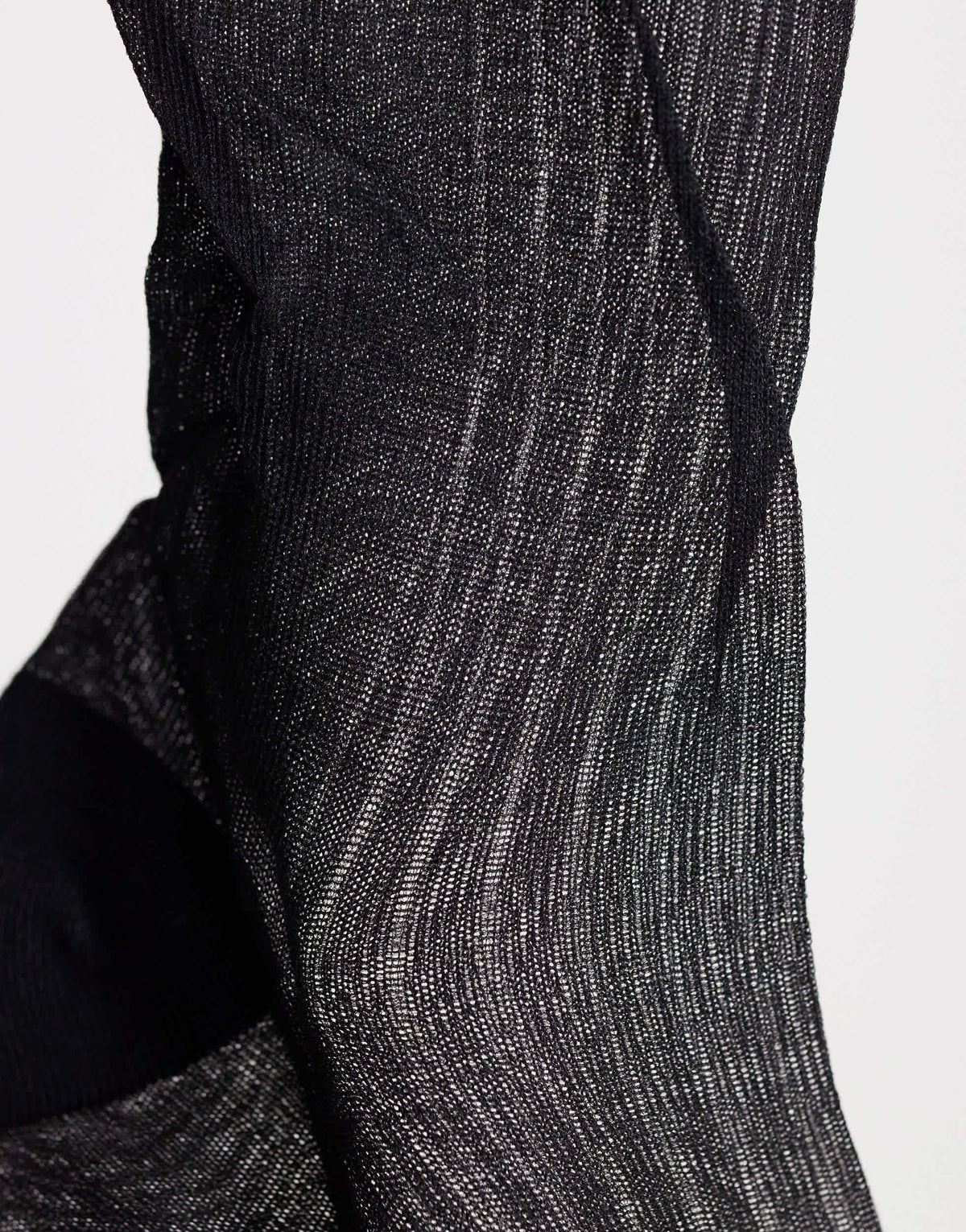 Topshop sheer ribbed sock in black