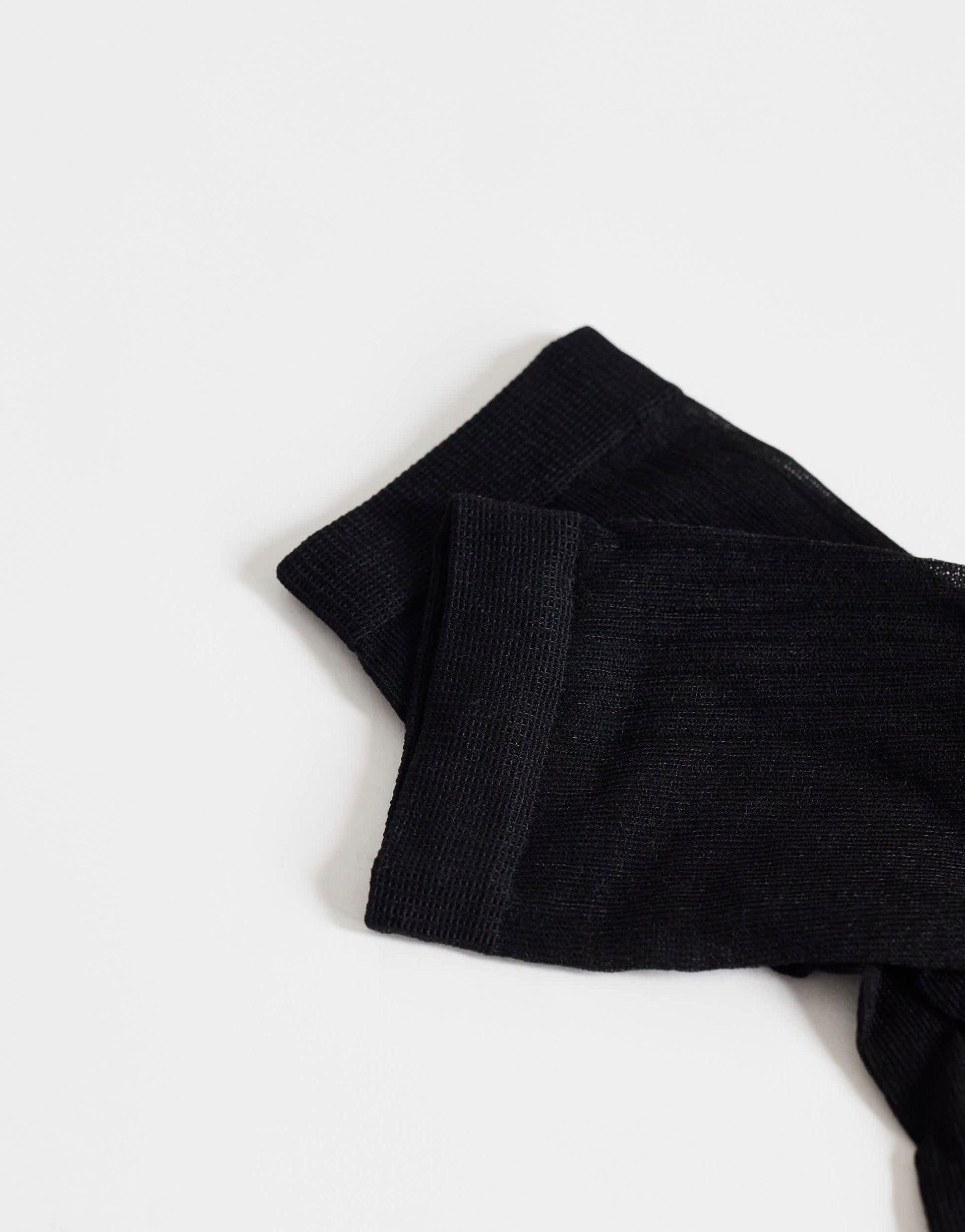 Topshop sheer ribbed sock in black