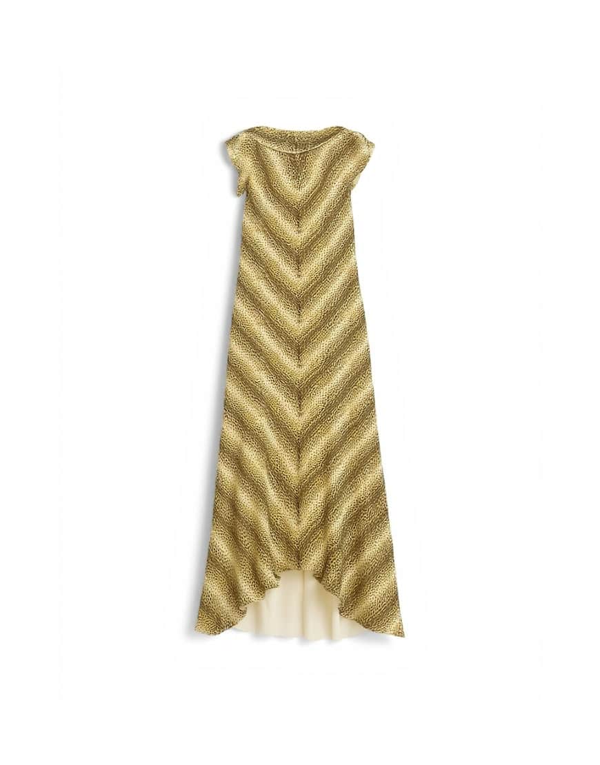 Topshop scarf detail chiffon maxi dress in yellow animal print