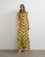 Topshop scarf detail chiffon maxi dress in yellow animal print