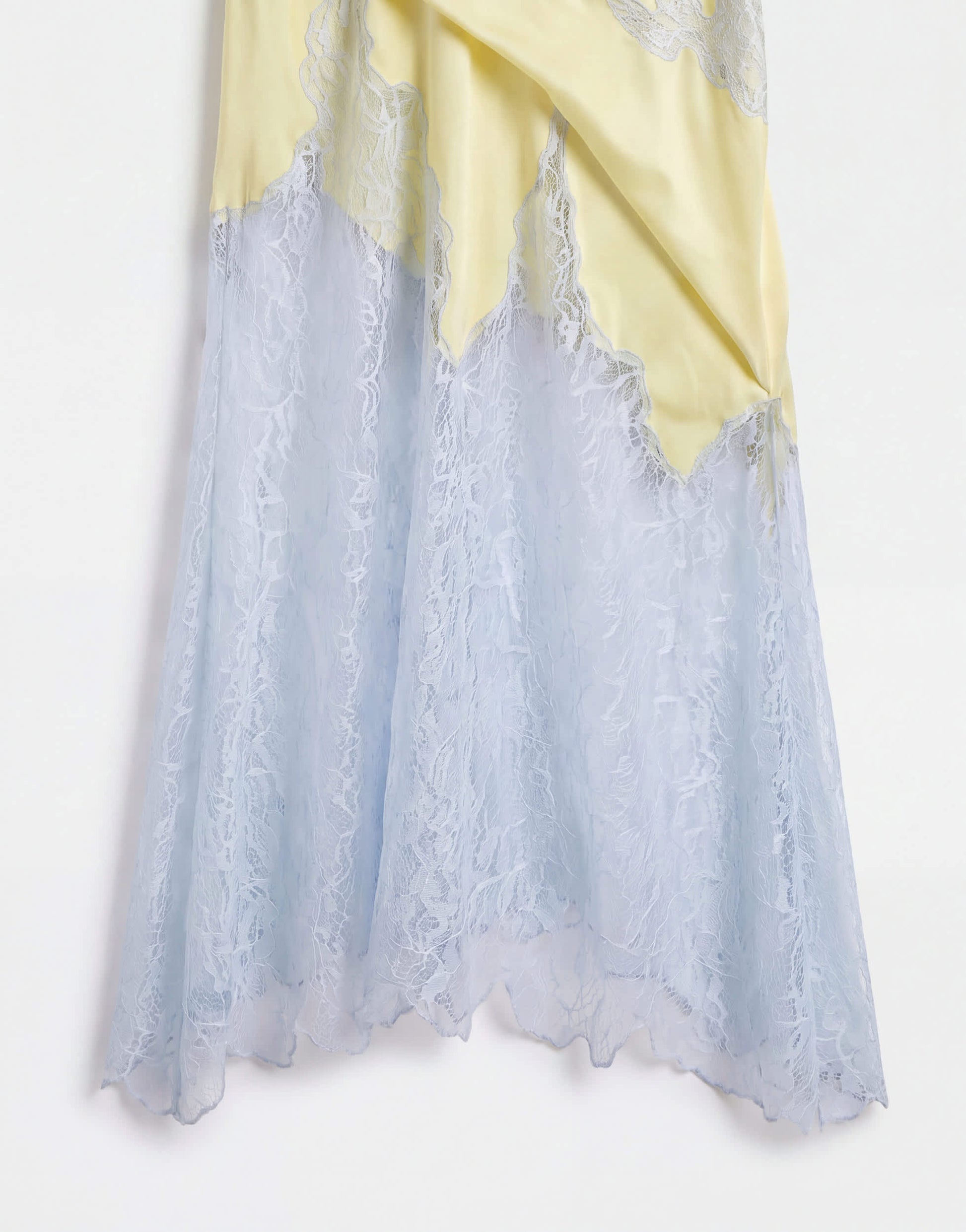 Topshop satin halter neck lace hem occasion maxi dress in lime and blue