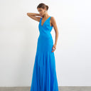 Topshop seamed skirt maxi occasion dress in blue