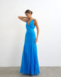 Topshop seamed skirt maxi occasion dress in blue