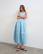 Topshop denim barrel maxi dress in bleach