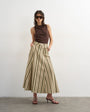Topshop denim circle seamed maxi skirt in stripe