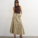 Topshop denim circle seamed maxi skirt in stripe