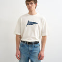 Topman relaxed fit t-shirt with Bonjour Flag patch in ecru