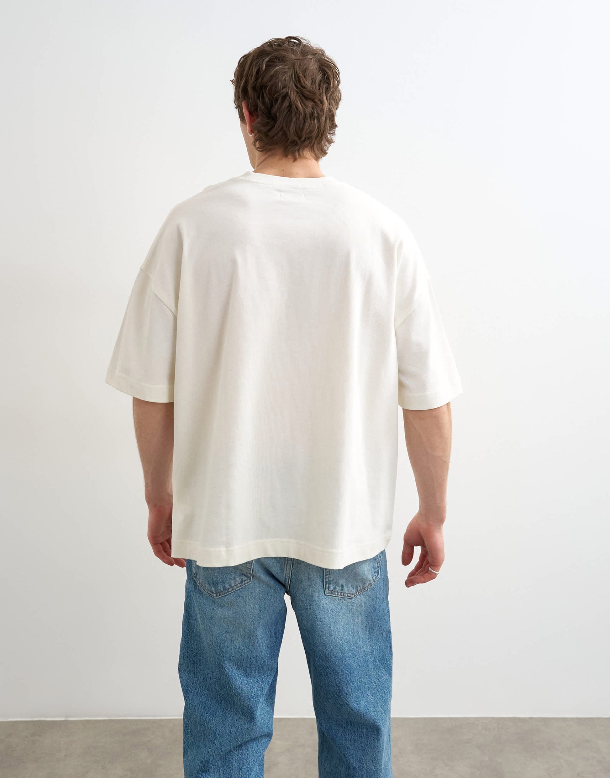 Topman relaxed fit t-shirt with Bonjour Flag patch in ecru