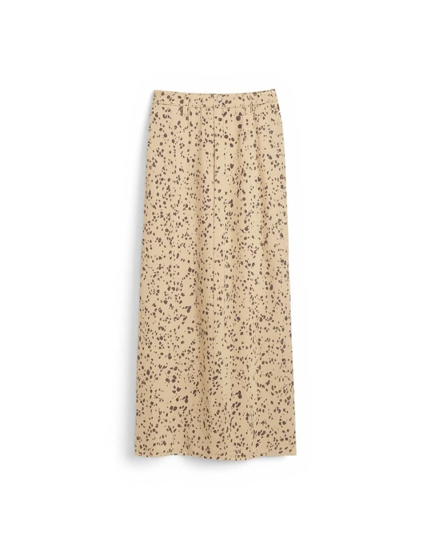 Topshop denim column maxi skirt in deer print