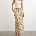 Topshop denim column maxi skirt in deer print