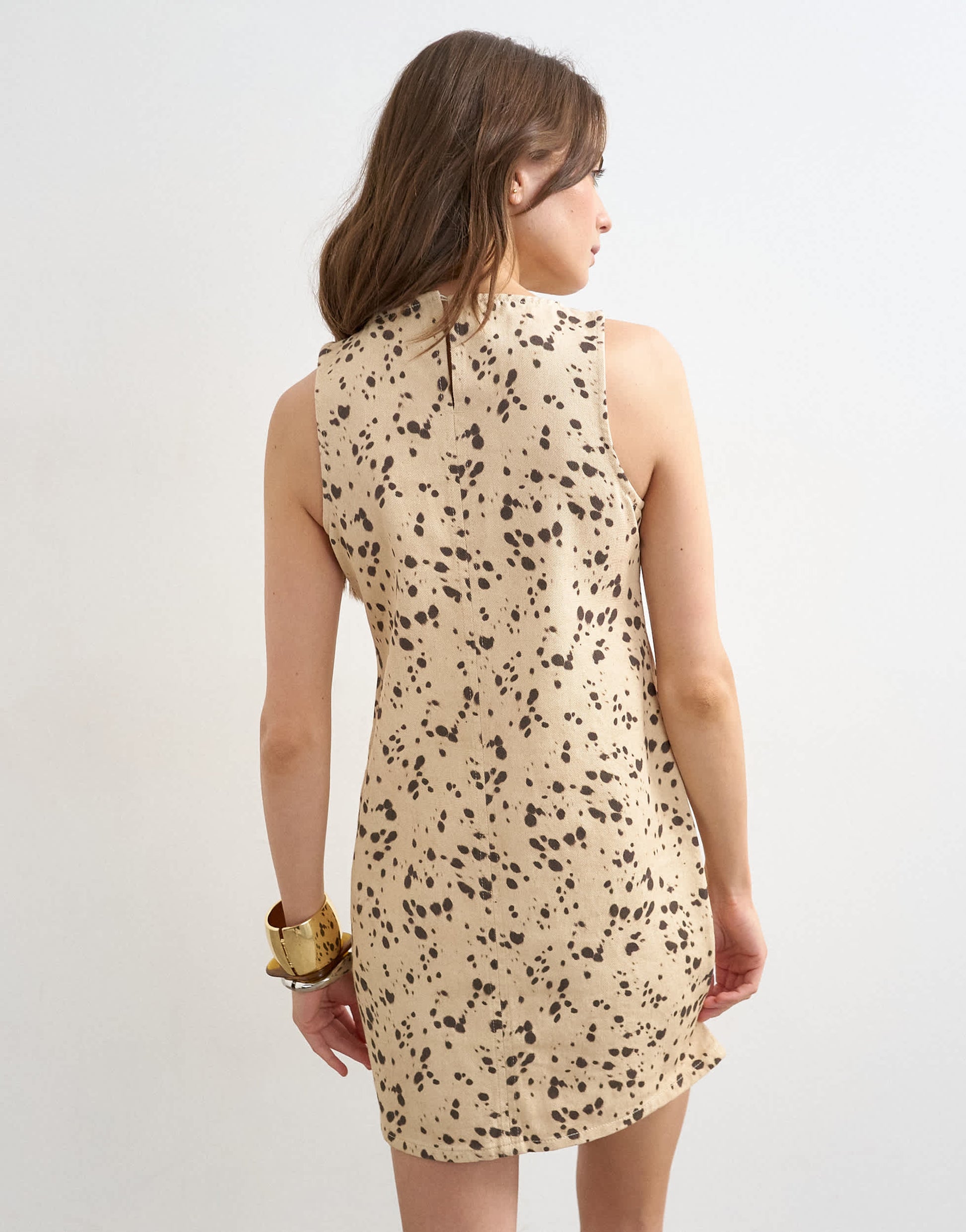 Topshop denim shift dress in deer print