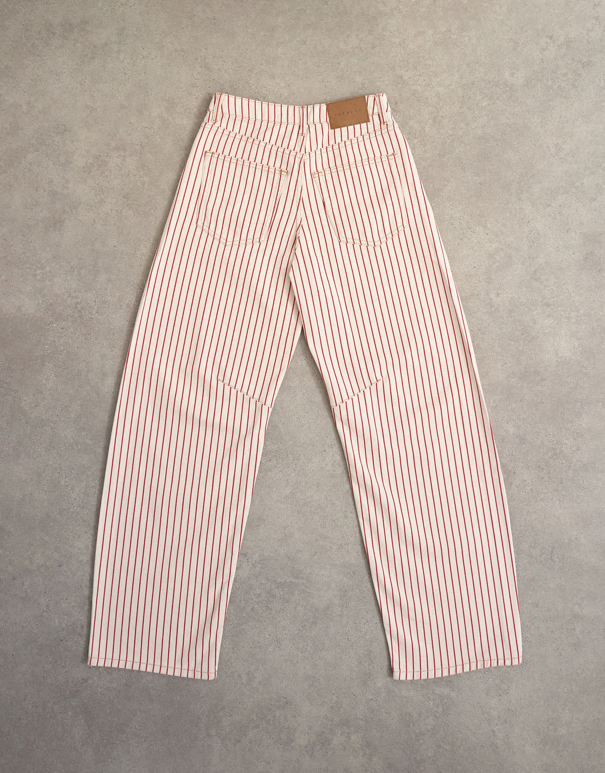 Topshop Barrel mid rise jean in red stripe