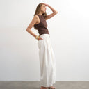 Topshop Cocoon mid rise barrel jean in bone