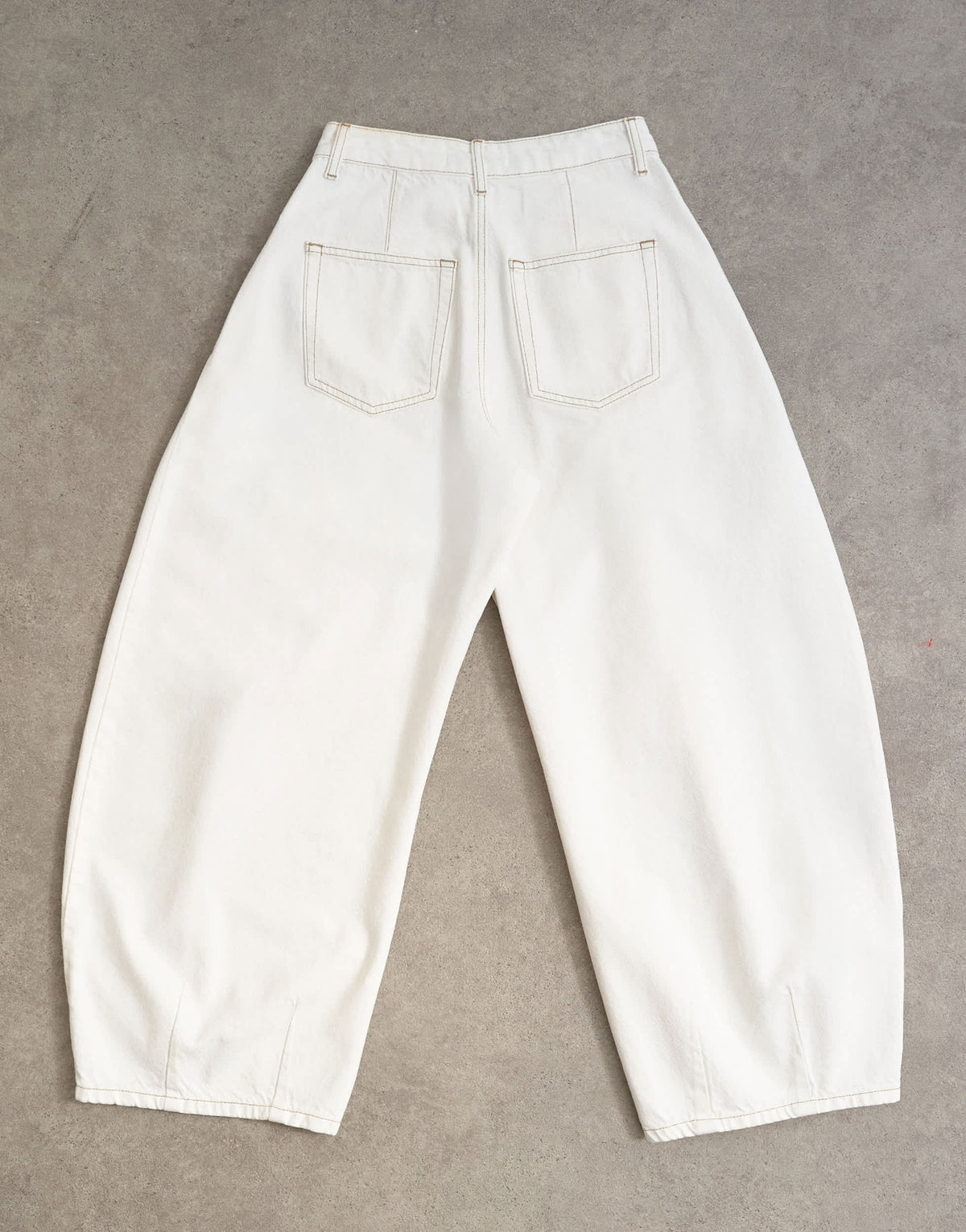 Topshop Cocoon mid rise barrel jean in bone