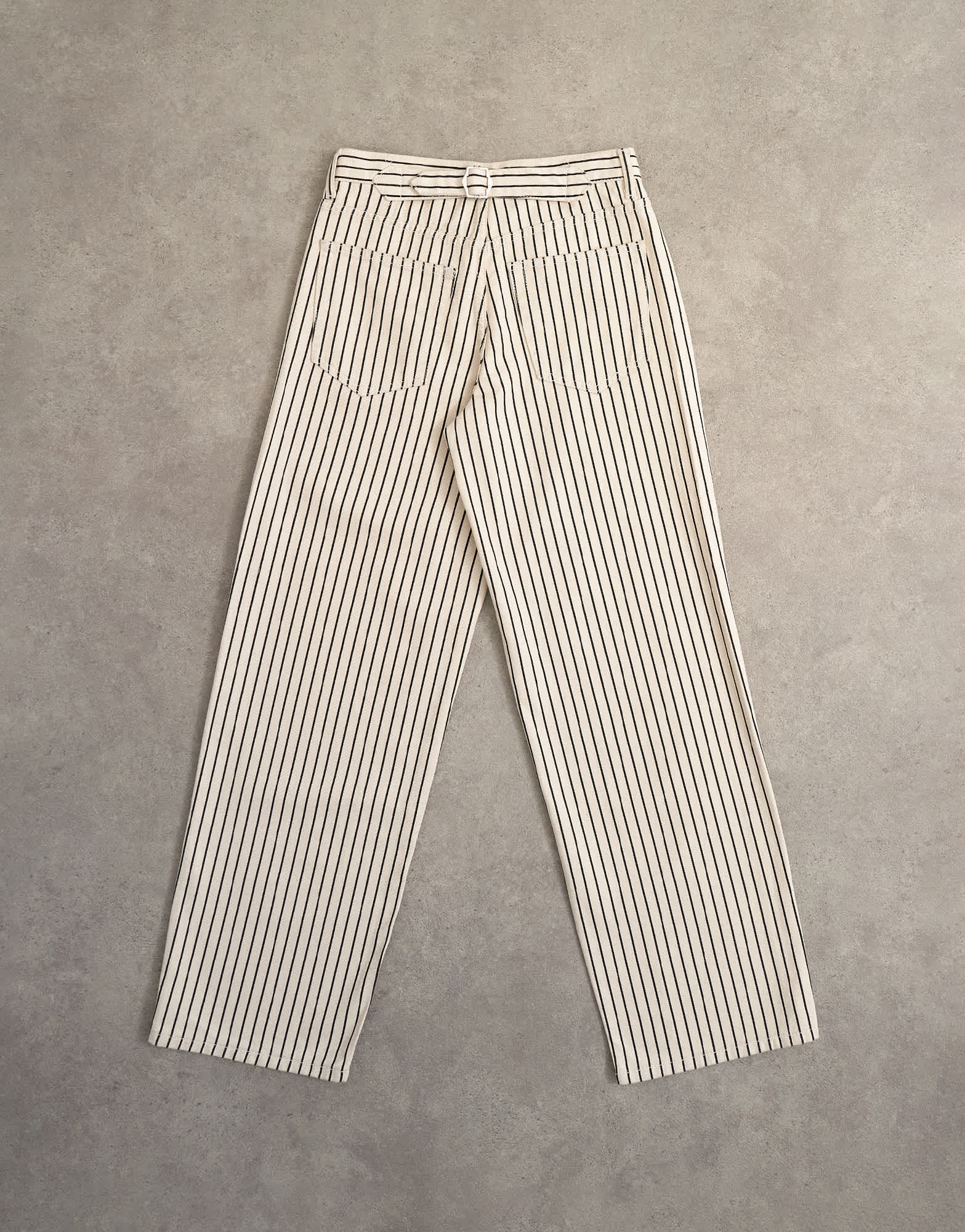 Topshop Cinch low rise relaxed jean in ecru and black stripe