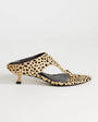 Topshop Nancy toe thong mid heel sandal in caramel dalmatian print hair on real leather 