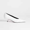 Topshop Avril kitten heel mid court shoe in white
