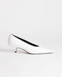 Topshop Avril kitten heel mid court shoe in white