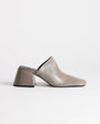 Topshop Alberto real leather wide block heel mule in grey
