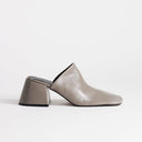 Topshop Alberto real leather wide block heel mule in grey