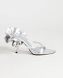 Topshop Ophelia real leather high heeled sandal with ruffle in silver