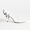 Topshop Ophelia real leather high heeled sandal with ruffle in white