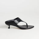 Topshop Nancy toe thong mid heel sandal in black