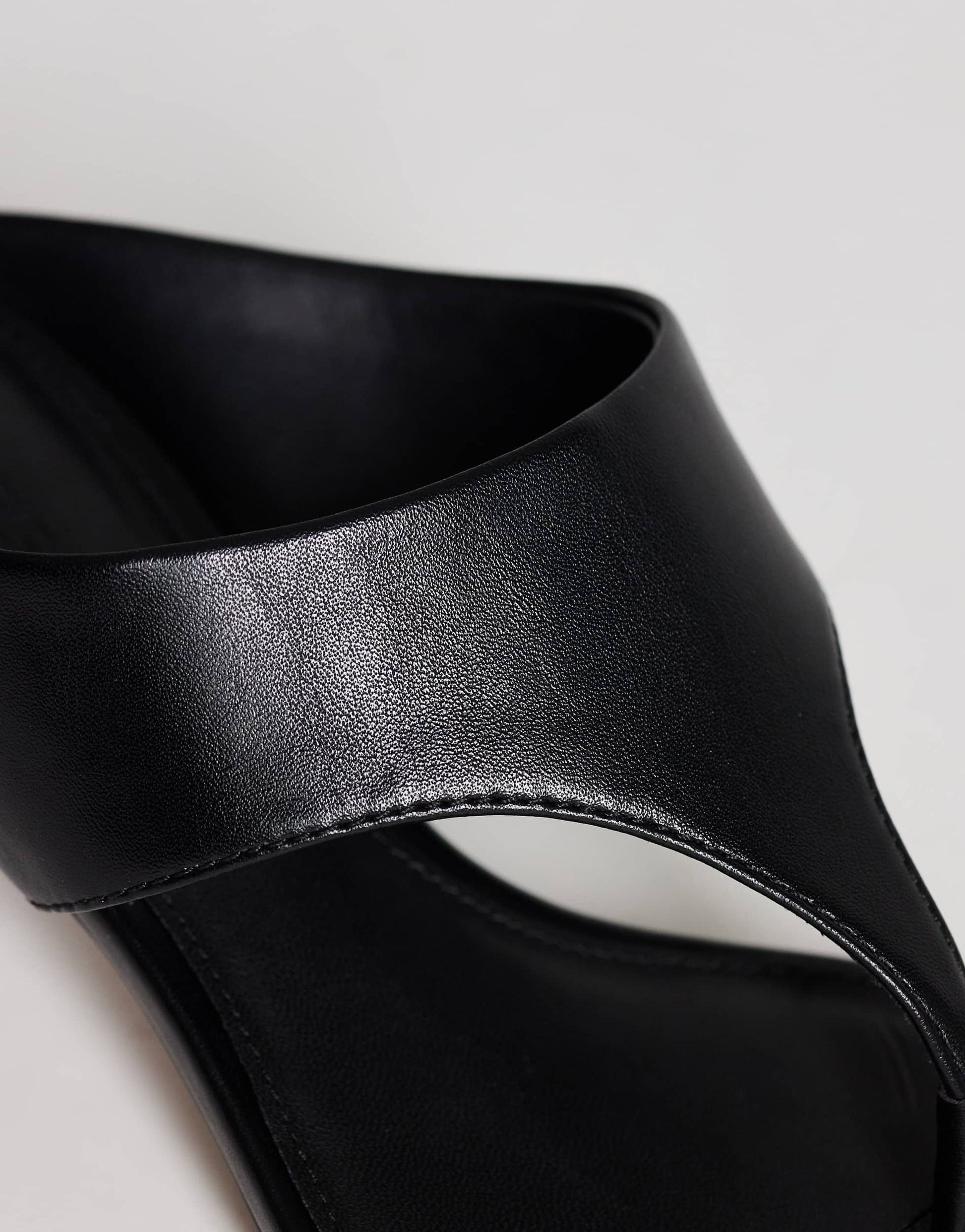Topshop Nancy toe thong mid heel sandal in black