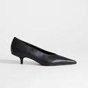 Topshop Avril kitten heel mid court shoe in black